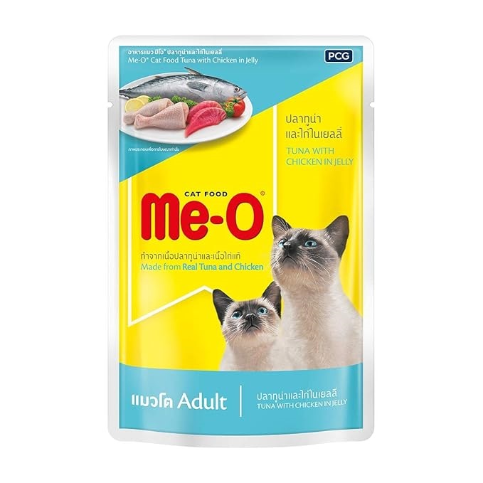 Me-O Pouch Wet Cat Food Tuna Chicken in Jelly 80 G - Adult